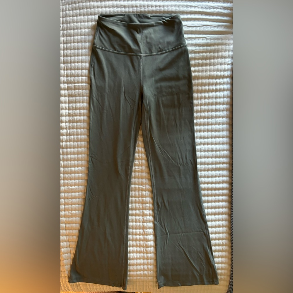 Lululemon Flair /Wide Bottom Leggings Olive Green Side 6